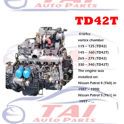 Usado TD42 TD42T TD42TI Motor de 6 cilindros con turbo para Nissan