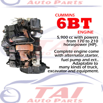 Cummins 4BT 6BT Motor diesel usado Parts de excavadoras de montaje completo